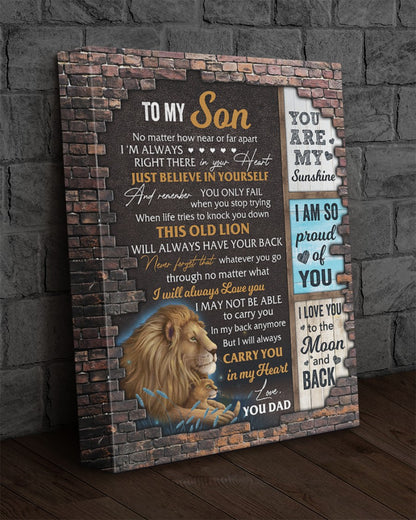 To My Son From Dad Canvas