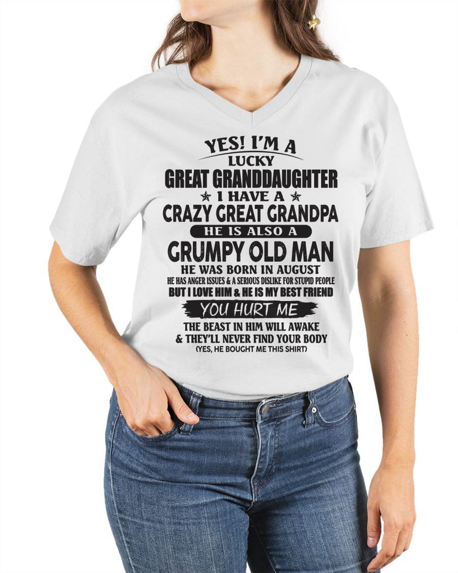 AUGUST - LUCKY GREAT GRANDDAUGHTER OF CRAZY GREAT GRANDPA - PERFECT GIFT FROM GREAT GRANDPA - DTSM08 (SKU12-287-08)