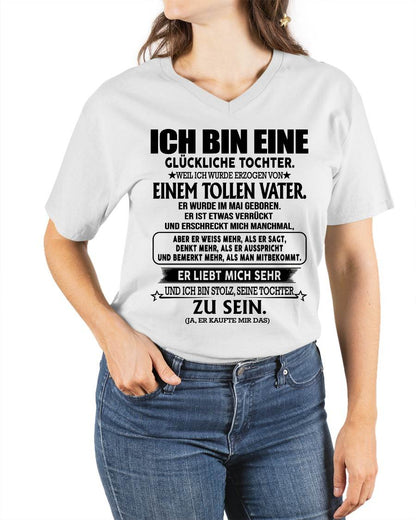 MAI – GLÜCKLICHE TOCHTER SHIRT – TOLLER VATER GEBOREN IM MAI – LUSTIGES GESCHENK FÜR TOCHTER – DEUTSCHES T-SHIRT FÜR FRAUEN - DTSM05 - (12.03G TÚ ANH-05)