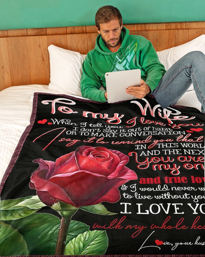 TO MY WIFE - GIFT FROM HUSBAND - Sherpa Fleece Quilt Blanket (SKU26B-01-68)