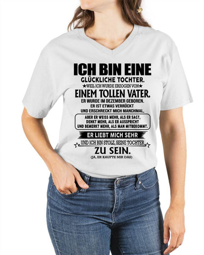 DEZEMBER – GLÜCKLICHE TOCHTER SHIRT – TOLLER VATER GEBOREN IM DEZEMBER – LUSTIGES GESCHENK FÜR TOCHTER – DEUTSCHES T-SHIRT FÜR FRAUEN - DTSM12 - (12.03G TÚ ANH-12)