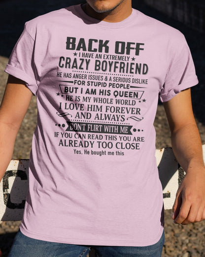 Girl – Protected by a Crazy Boyfriend - Perfect T-Shirt For Your Boyfriend DTSM00 (SKUT-BACKOFF-00)