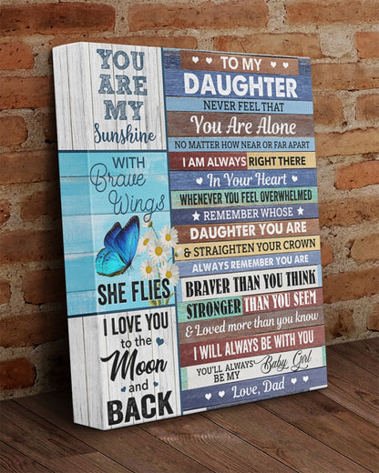 To My Daughter From Dad Canvas