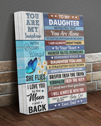 To My Daughter From Dad Canvas