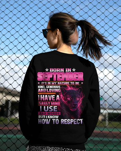 September - Fierce Panther Graphic Tee - Birthday Gift For Women - DTSM09 (SKU09-24-09)