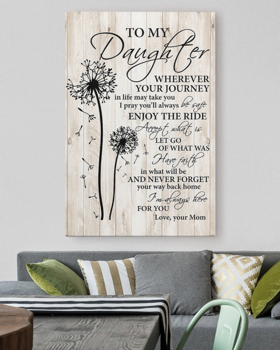 To My Daughter From Mom Canvas