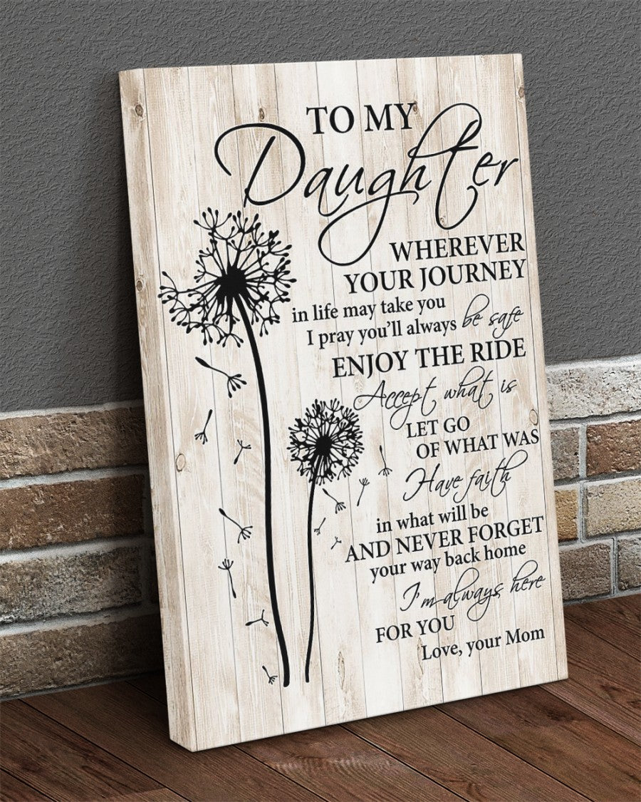 To My Daughter From Mom Canvas