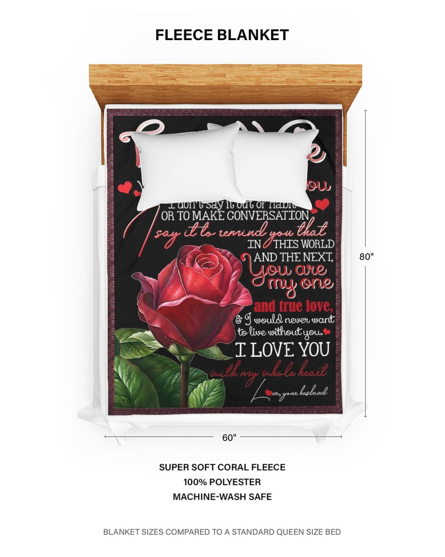 TO MY WIFE - GIFT FROM HUSBAND - Sherpa Fleece Quilt Blanket (SKU26B-01-68)