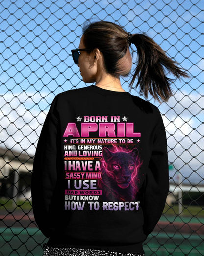 April - Fierce Panther Graphic Tee - Birthday Gift For Women - DTSM04 (SKU09-24-04)