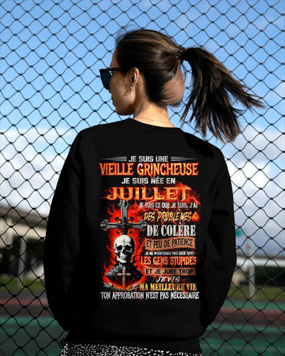 Je Suis Une Vieille Grincheuse Née En Juillet  – T-Shirt Femme Fort Caractère - DTSM07 (SKU2603-11-07)