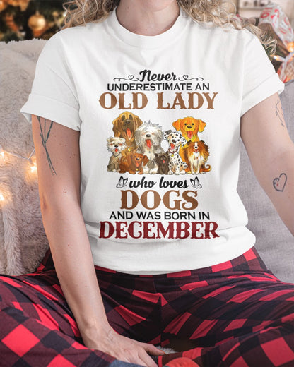 An Old December Lady Who Loves Dogs - Perfect Shirt For Women DTSM12