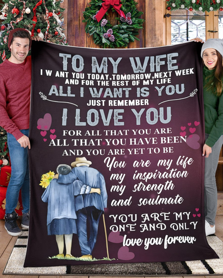 TO MY WIFE - GIFT FROM HUSBAND - Sherpa Fleece Quilt Blanket (SKU26B-01151)