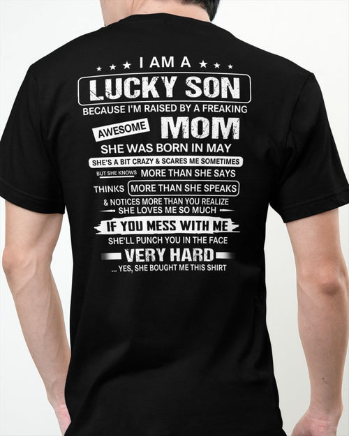 Lucky Son Of Awesome Mom - Perfect Gift For Your Son From Mom - DTSM05 (SKU07-136-05)