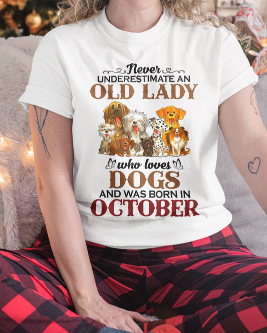 An Old October Lady Who Loves Dogs - Perfect Shirt For Women DTSM10