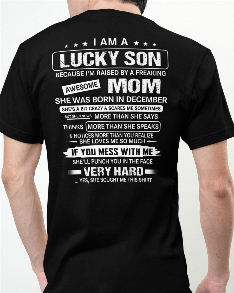 Lucky Son Of Awesome Mom - Perfect Gift For Your Son From Mom - DTSM12 (SKU07-136-12)
