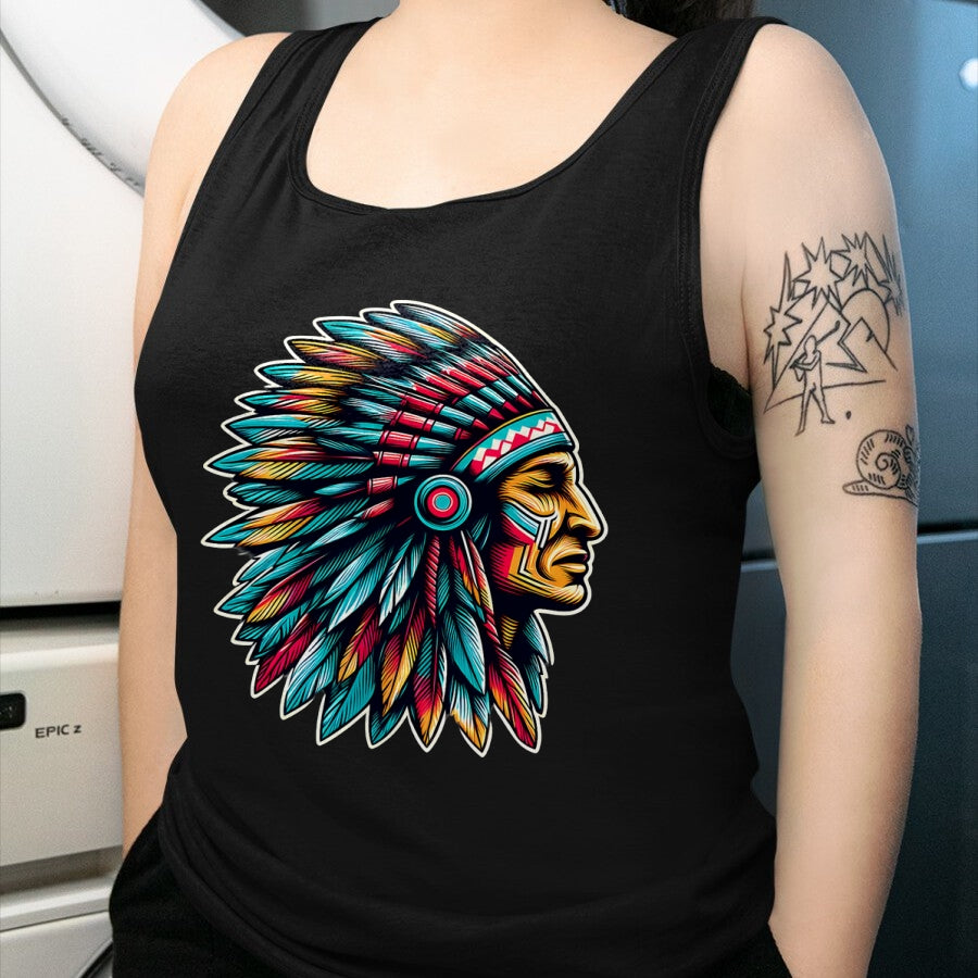 Native American T-Shirts, Vintage Native American Unisex T-Shirt/Hoodie/Sweatshirt HLT00 - Native American Indian Headdress Chief Feathers Indigenous T-Shirt (1)