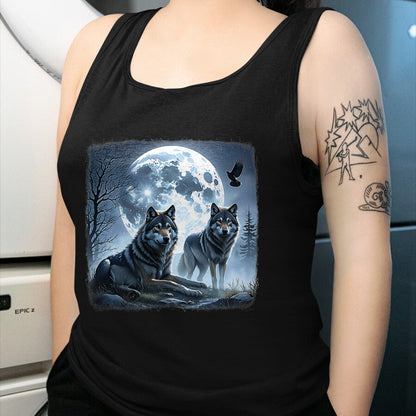 Native American T-Shirts, Vintage Native American Unisex T-Shirt/Hoodie/Sweatshirt HLT00 - Mystical Wolves Native American Full Moon Mountain 0CAS09 T-Shirt