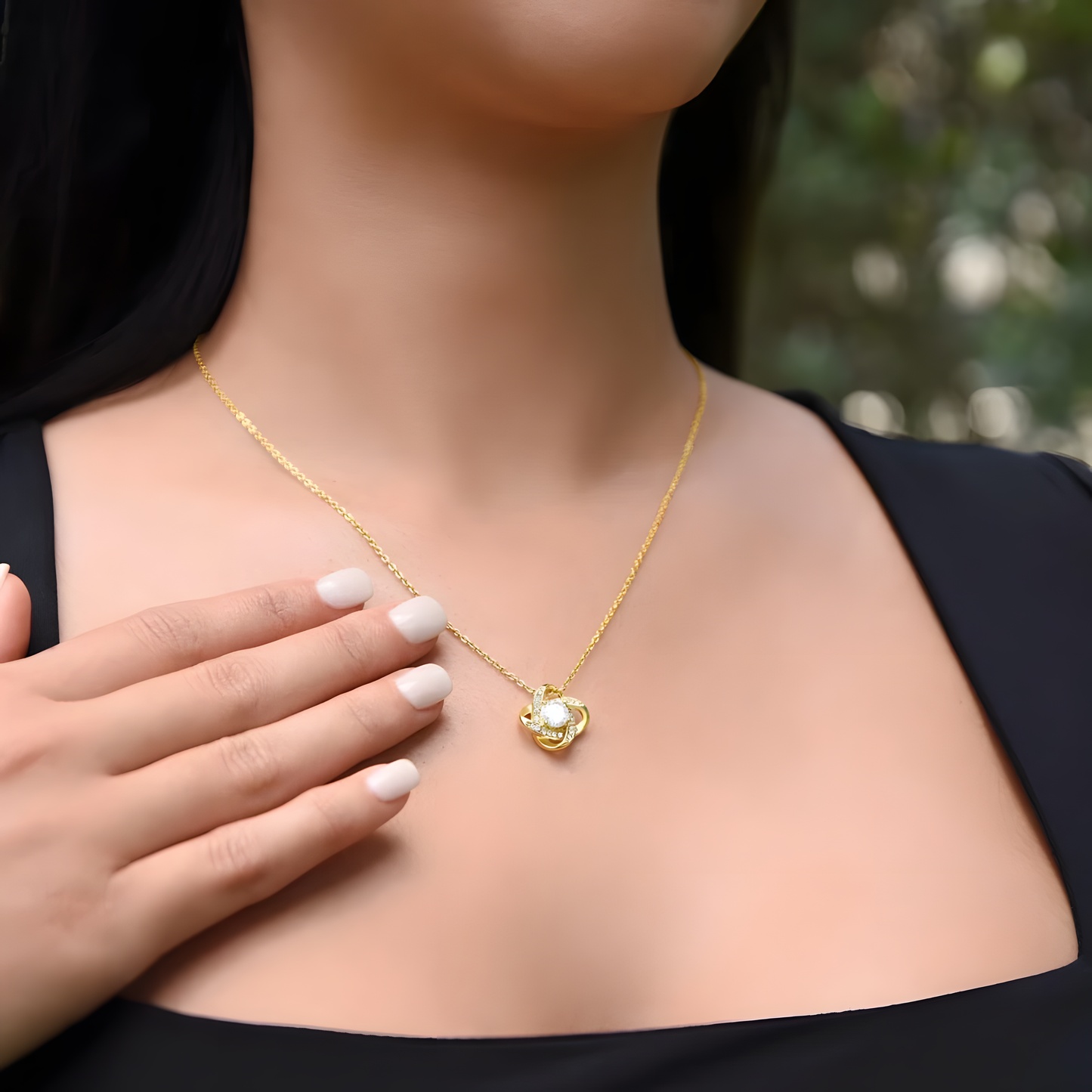 TO MY WIFE FROM HUSBAND - Premium Love Knot Necklace