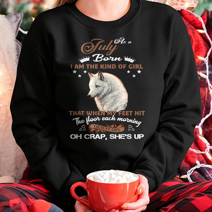 AS A JULY GIRL I'M FEARLESS WOLF SHIRT – GIFT FOR WOMEN - DTSM07 (SKU2604-238-07)