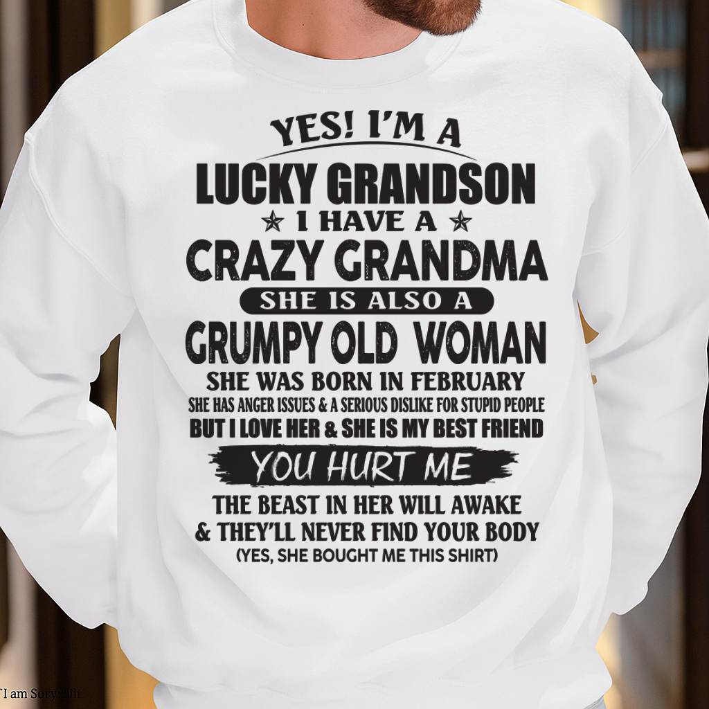 FEBRUARY - LUCKY GRANDSON OF CRAZY GRANDMA -  FROM GRANDMA - DTSM02 (SKU10-173-02)