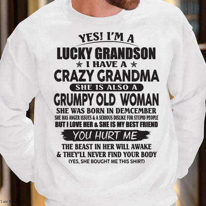 DECEMBER - LUCKY GRANDSON OF CRAZY GRANDMA -  FROM GRANDMA - DTSM12 (SKU10-173-12)