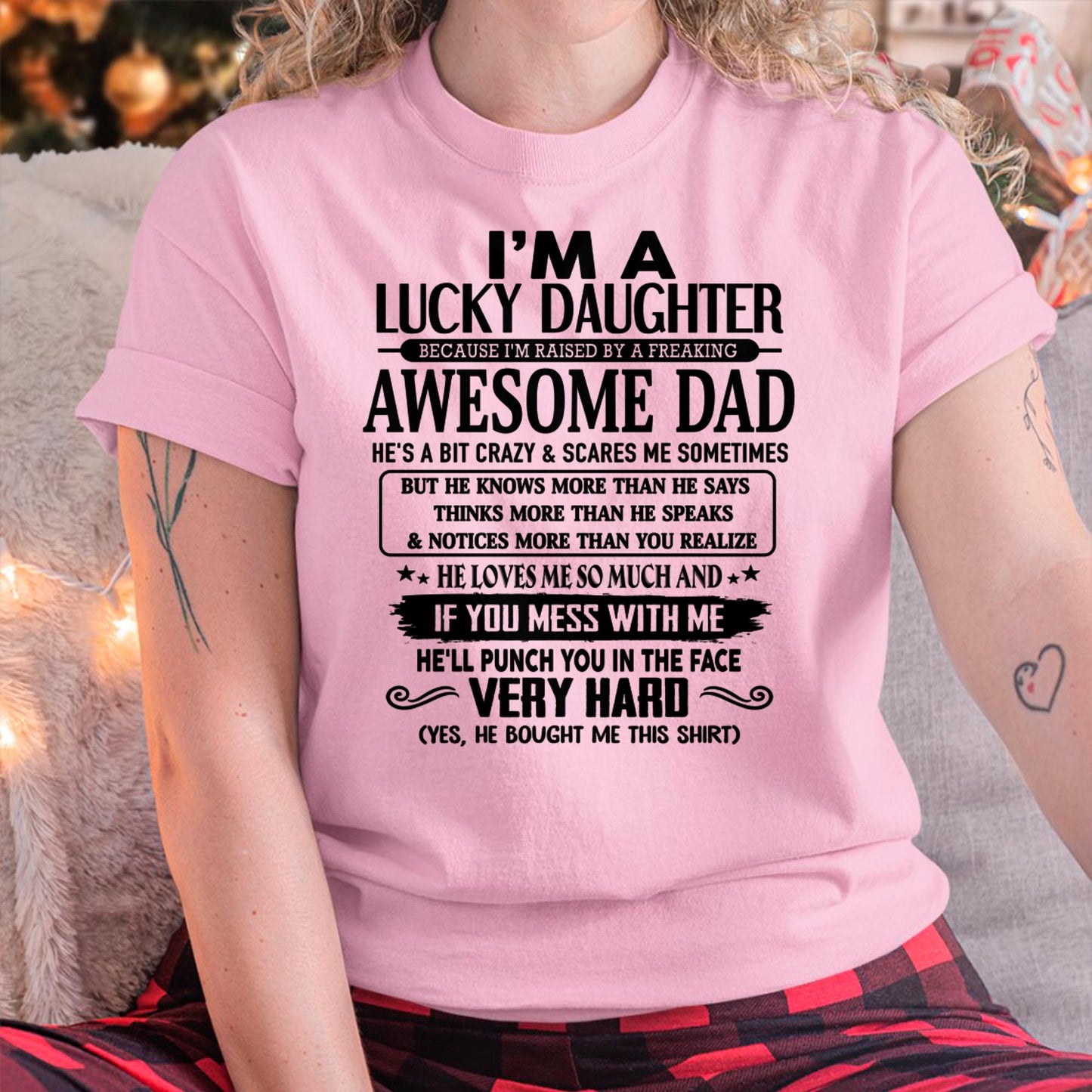 Lucky Daughter Tee - Perfect T-Shirt From Dad DTSM00 SKU-TLUCKYDD-00
