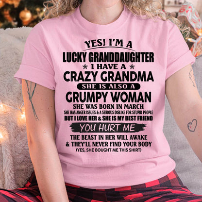 MARCH - LUCKY GRANDDAUGHTER OF CRAZY GRANDMA - PERFECT GIFT FROM GRANDMA - DTSM03 (SKU12-146-03)