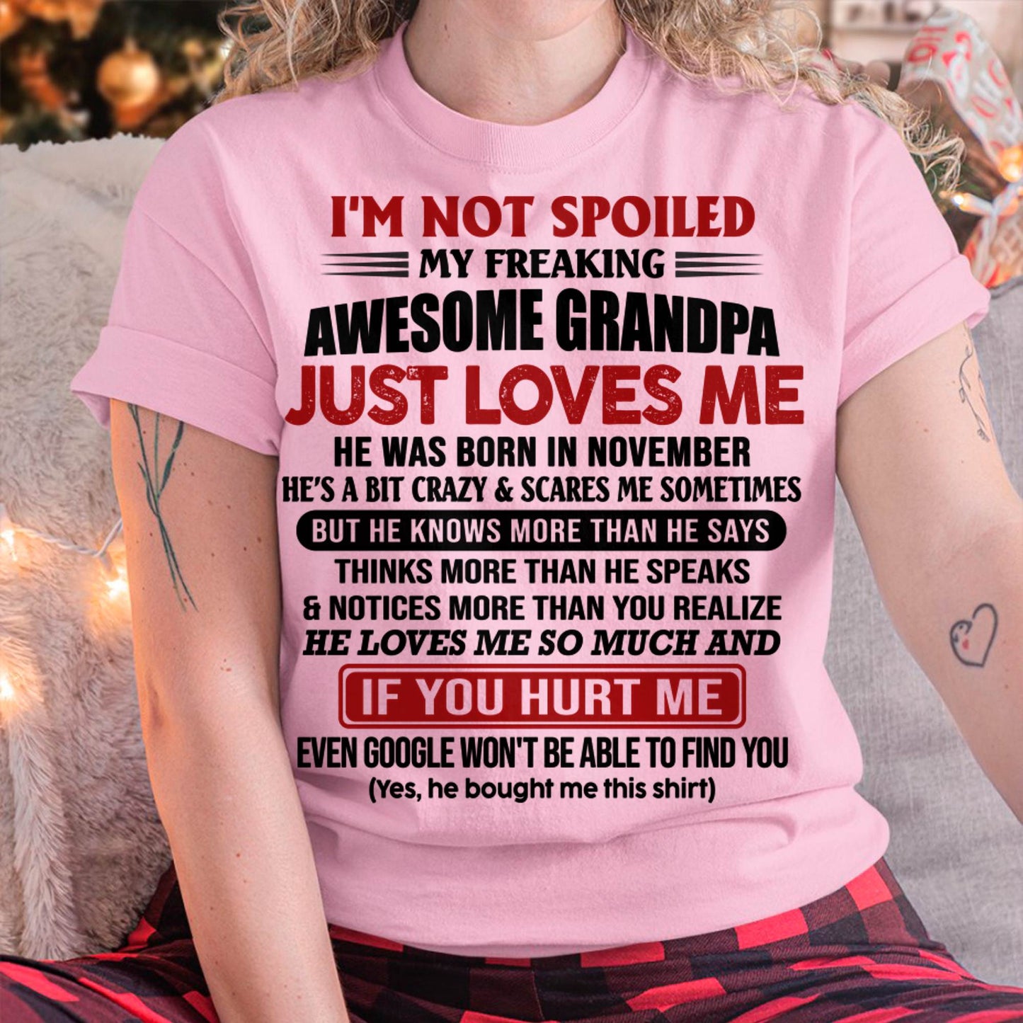 NOVEMBER - AWESOME GRANDPA LOVES ME - GIFT FOR GRANDDAUGHTER FROM GRANDPA - DTSM11 (SKU09-127-11)