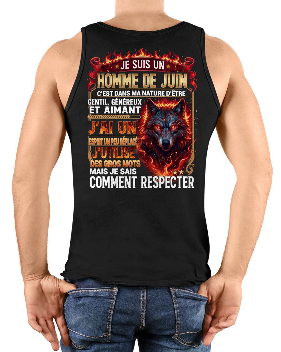 JUIN - ESPRIT MALICIEUX MAIS SAIT RESPECTER - T-SHIRT ANNIVERSAIRE HOMME - IMPRESSION DTG PREMIUM - DTSM06 (SKU2604-87-06)