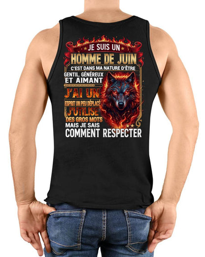 JUIN - ESPRIT MALICIEUX MAIS SAIT RESPECTER - T-SHIRT ANNIVERSAIRE HOMME - IMPRESSION DTG PREMIUM - DTSM06 (SKU2604-87-06)