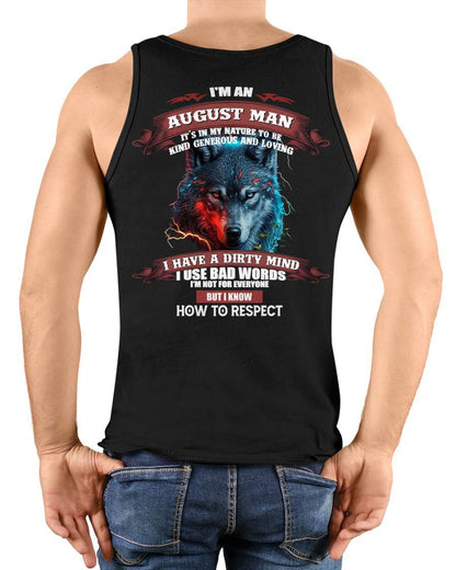 AUGUST - KNOW HOW TO RESPECT - BIRTHDAY T-SHIRT FOR MEN - DTSM08 (SKU12-162-08)