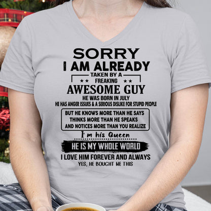 Taken by an Awesome Guy Shirt - Perfect Gift For Your Girlfriend DTSM07 (SKUT08-11-07)