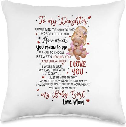 To My Daughter From Mom Pillow